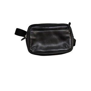 Coach Waist Belt Bag Leather Fanny Pack Black-approx. 9” x 5.5” x 1.5”
